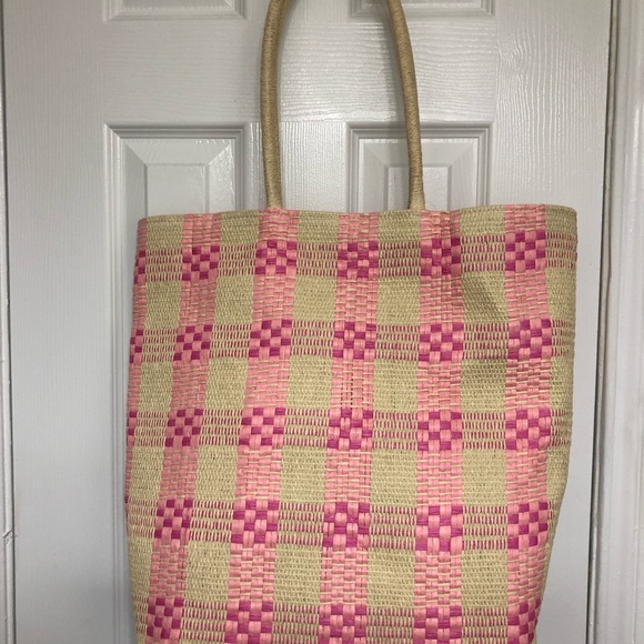 a new day Handbags - Straw bag used tan/pink color